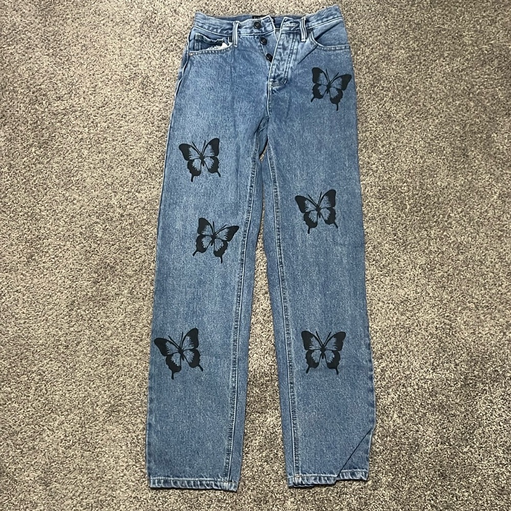 Fashion Nova Butterfly Jeans - Size 0